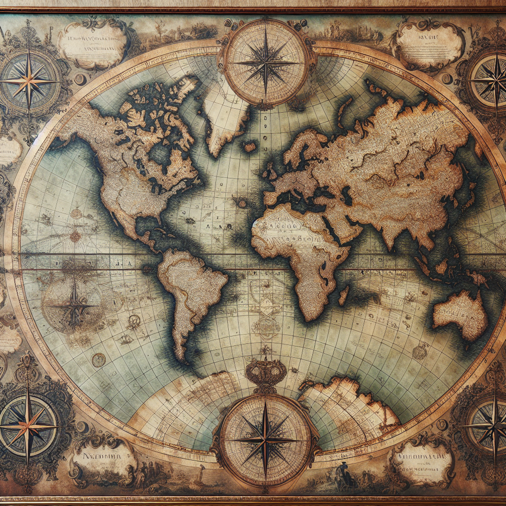 Antique World Map Canvas Art