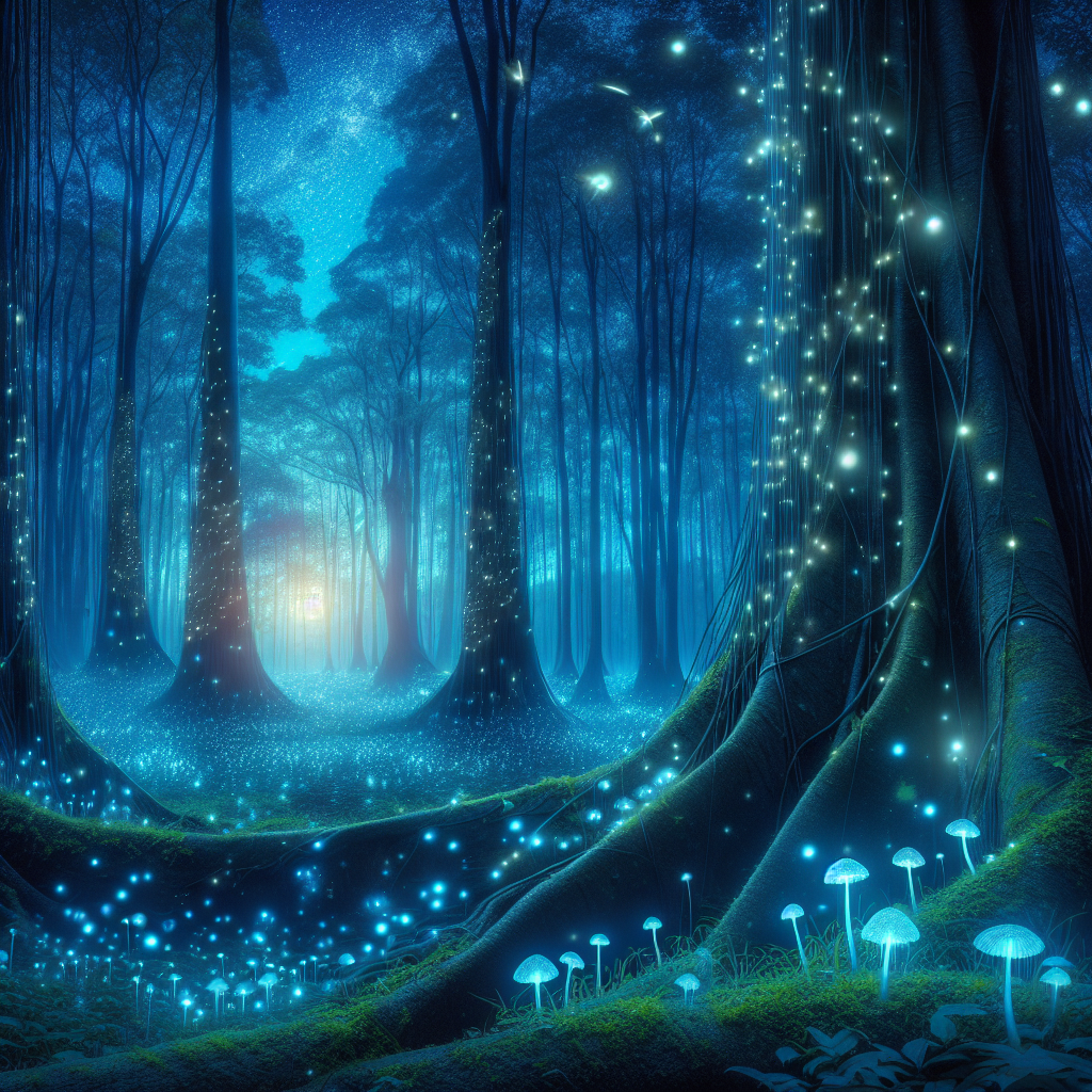 Whispers of the Bioluminescent Forest